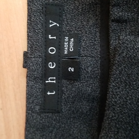 Theory Nabiki C Magistrate Wool Career Pants with Leather Stripe Trim - Picture 6 of 11